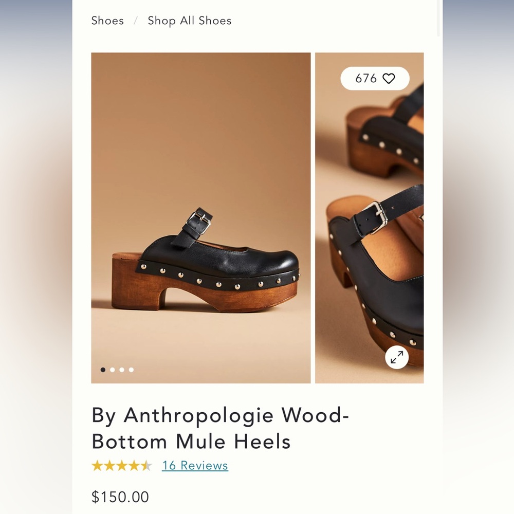 By Anthropologie wood mules like new with once - Picture 2 of 13